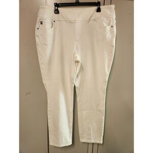 Belle by Kim Gravel Believe In Your Own Beauty White Jeans Zipper Ankle Size 20W